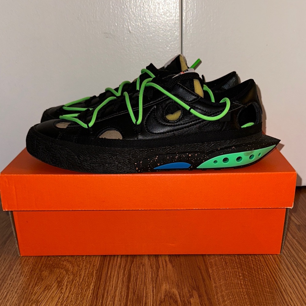 Nike Blazer Low Off-White Black Electro Green - size 8